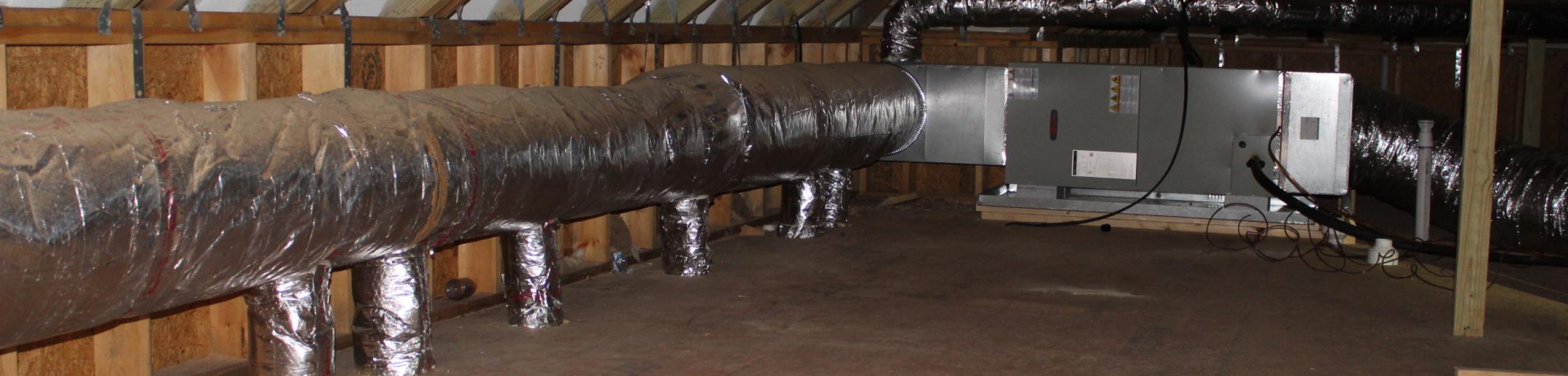 image of an attic's duct system